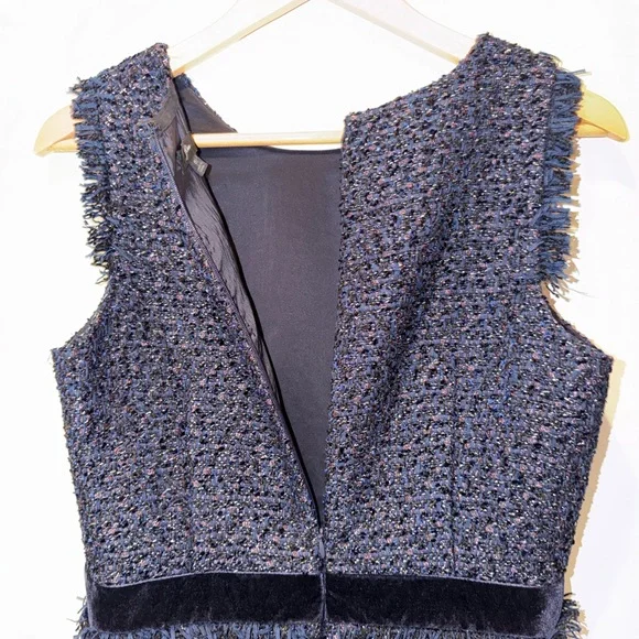 J Crew Tweed Constellation Sparkle Shift Dress Size 16 - Picture 13 of 14